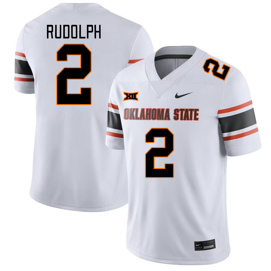 Oklahoma State Cowboys #2 Mason Rudolph College Football Jerseys Stitched Sale-White